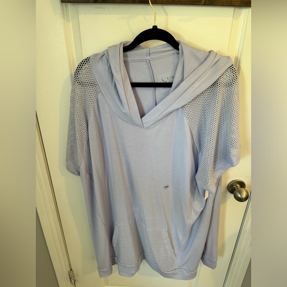 Lane Bryant Livi Short Sleeve Hoodie Lavender
